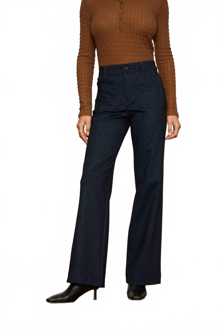 NEW SANCTUARY marine knit denim pant in indigo moon